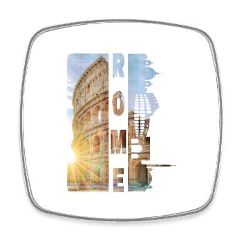 Rome Rome Italy City Skyline Home Love - Square fridge magnet - white - Front