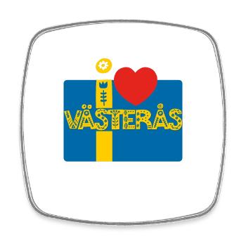 Våsterås Sweden - Square fridge magnet - white - Front