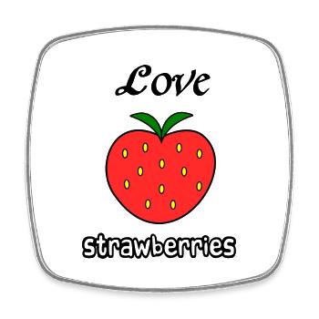 Love strawberries - Viereckiger Kühlschrankmagnet - Weiß - Vorne