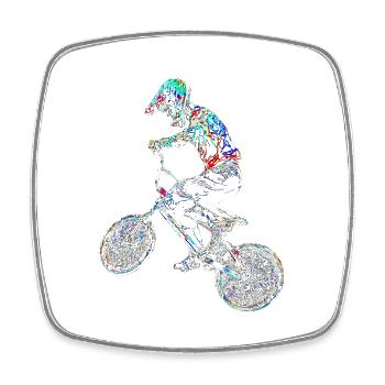 bmx - Square fridge magnet - white - Front