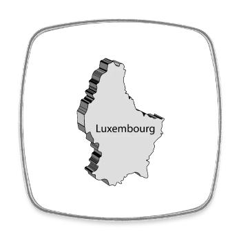 Luxemburg 3D Karte - Viereckiger Kühlschrankmagnet - Weiß - Vorne