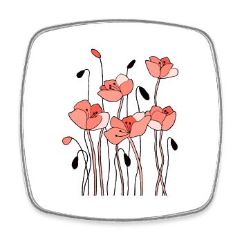 Fleur - Magnet carré - blanc - Devant