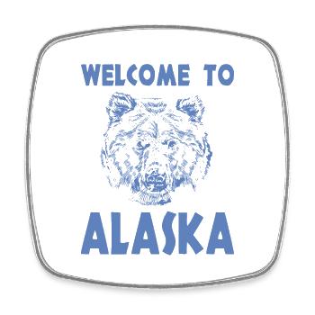 Welcome to Alaska - Viereckiger Kühlschrankmagnet - Weiß - Vorne