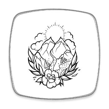 BERGE REISEN TATTOO - Viereckiger Kühlschrankmagnet - Weiß - Vorne