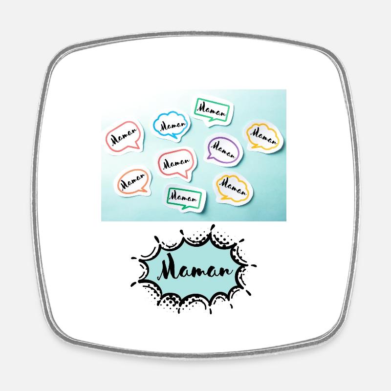 Maman - Magnet carré - blanc