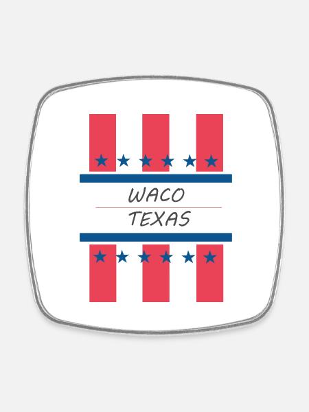 Waco Texas - Viereckiger Kühlschrankmagnet - Weiß