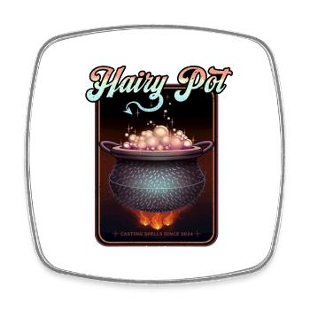 HAIRY POT - Square fridge magnet - white - Front