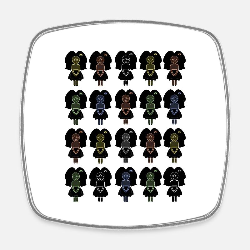 Alsaciennes Multicolores 100% - Magnet carré - blanc