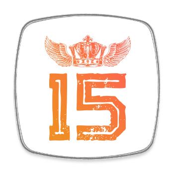 15 Couronne numérique - Magnet carré - blanc - Devant