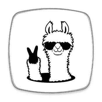 Boden No Drama Llama - Square fridge magnet - white - Front