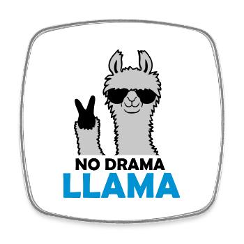Quote No Drama Llama - Square fridge magnet - white - Front