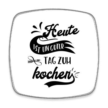 Heute ist ein guter Tag zum kochen! - Viereckiger Kühlschrankmagnet - Weiß - Vorne