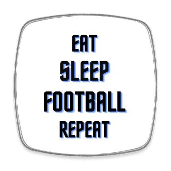 Eat Sleep Fußball wiederholen - Viereckiger Kühlschrankmagnet - Weiß - Vorne