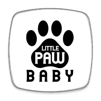 petite patte bébé - Magnet carré - blanc - Devant