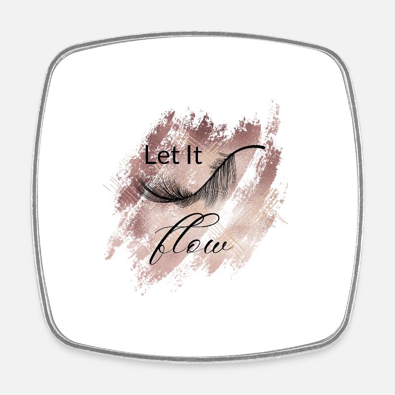 Let It Flow - Square fridge magnet - white