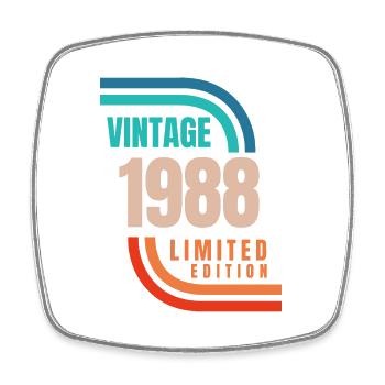 Vintage 1988 limitierte Auflage - Viereckiger Kühlschrankmagnet - Weiß - Vorne