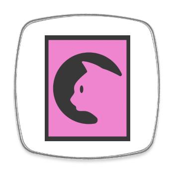 Pink Cat - Viereckiger Kühlschrankmagnet - Weiß - Vorne