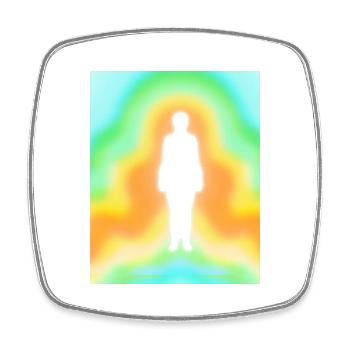 Aura - Square fridge magnet - white - Front