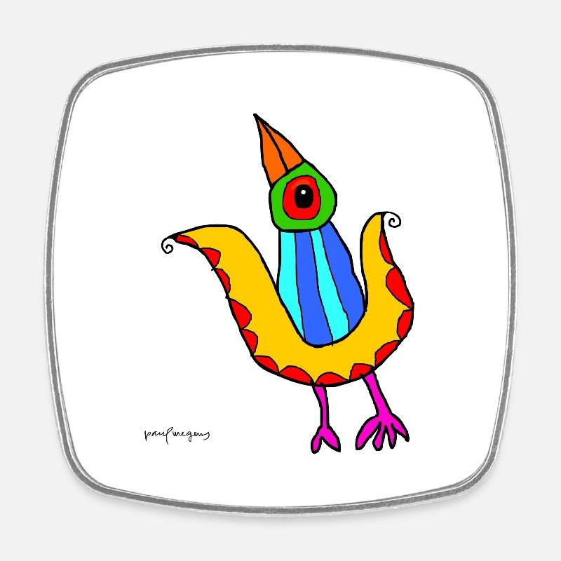 oiseau 9 - Magnet carré - blanc