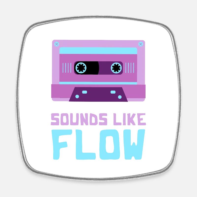 Sounds like flow - Square fridge magnet - white