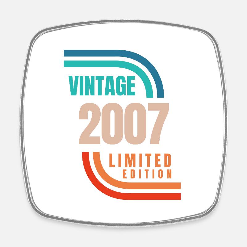 Vintage 2007 limited edition - Square fridge magnet - white
