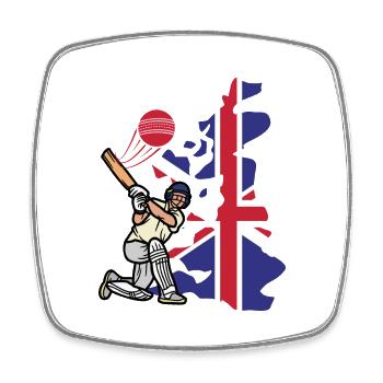 Cricket Match - England Cricket - Engalnd Flagge - Viereckiger Kühlschrankmagnet - Weiß - Vorne