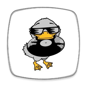 Record Party Ducklings Vinyle - Magnet carré - blanc - Devant