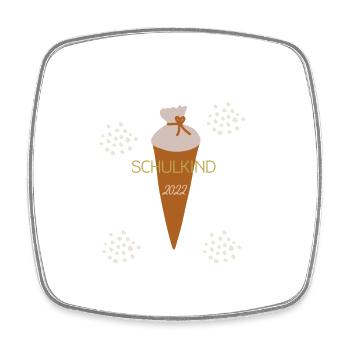 Schlicht Schulkind 2022 Einschulung T Shirt - Viereckiger Kühlschrankmagnet - Weiß - Vorne