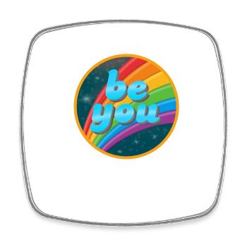 LGBTQ Be You Gay Pride LGBT Ally Rainbow Flag - Square fridge magnet - white - Front