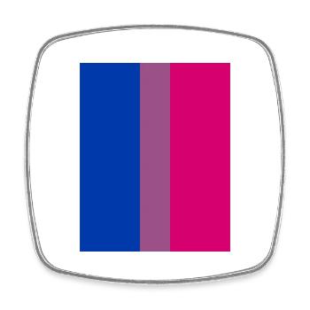 LGBTQ Bi Flagge - Viereckiger Kühlschrankmagnet - Weiß - Vorne