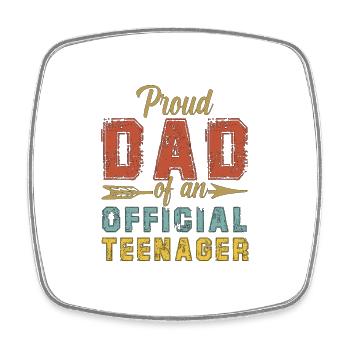 Proud Dad of an official Teenager Geschenk - Viereckiger Kühlschrankmagnet - Weiß - Vorne