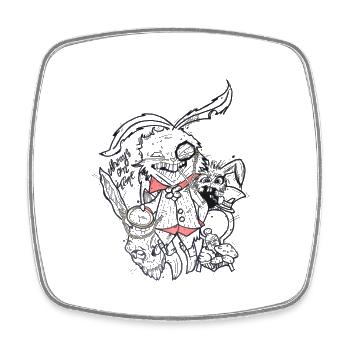 Always on Time - Square fridge magnet - white - Front
