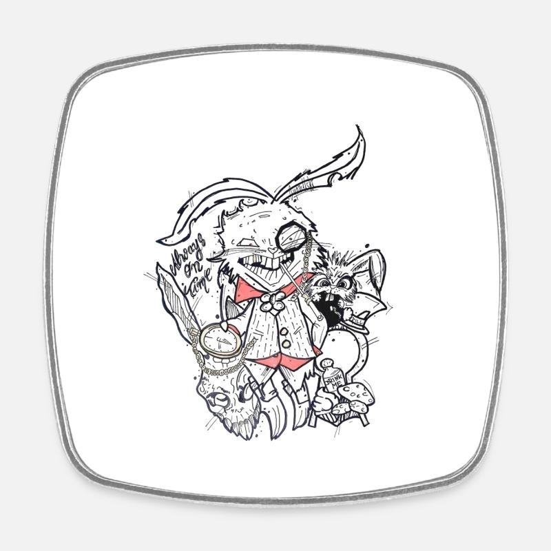 Always on Time - Square fridge magnet - white