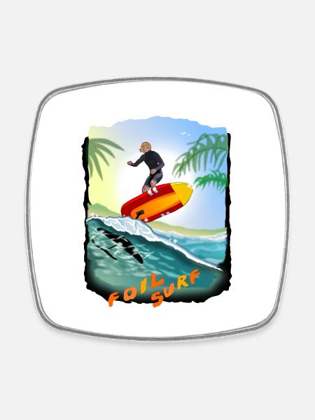 foil surf - foil surfing - foilsurfing - Viereckiger Kühlschrankmagnet - Weiß