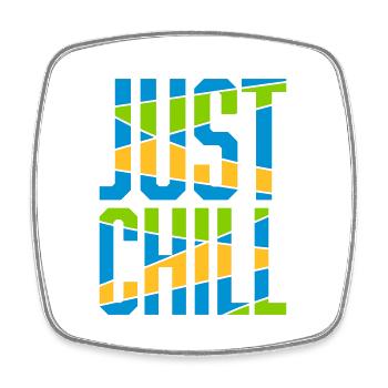Just Chill Text Logo - Viereckiger Kühlschrankmagnet - Weiß - Vorne