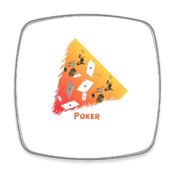 Poker triangle projeté - Magnet carré - blanc - Devant