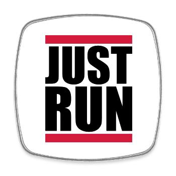 Just Run Balken Logo - Viereckiger Kühlschrankmagnet - Weiß - Vorne