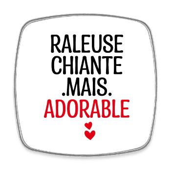 Humour | Râleuse Chiante mais Adorable - Magnet carré - blanc - Devant