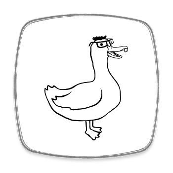 Nerd Goose Horn Lunettes drôles - Magnet carré - blanc - Devant