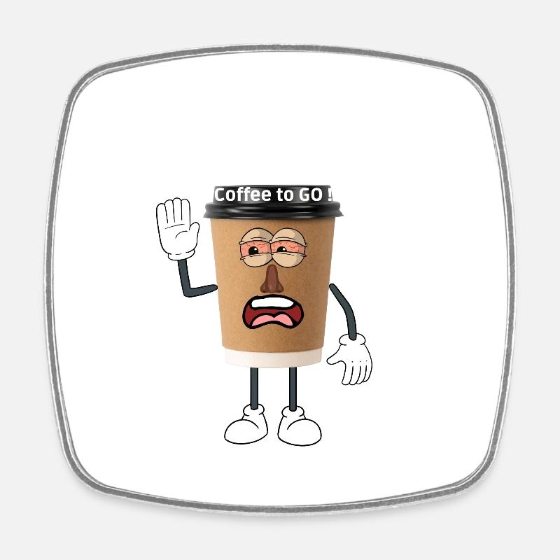 coffee to go - Square fridge magnet - white