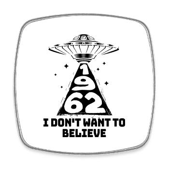 Vintage Flying Saucer 1962 60 Years Anniversary - Square fridge magnet - white - Front