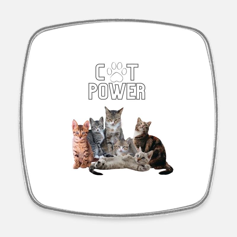 Puissance Cat - Magnet carré - blanc