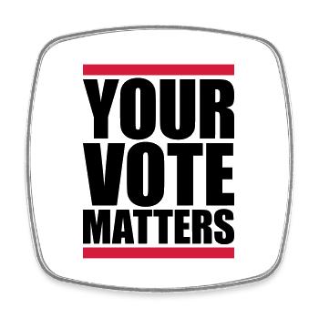 your vote matters Zitat - Viereckiger Kühlschrankmagnet - Weiß - Vorne