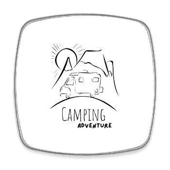 Camping Adventure - Viereckiger Kühlschrankmagnet - Weiß - Vorne