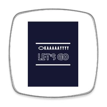 Dark Blue White Typography Hope T shirt - Viereckiger Kühlschrankmagnet - Weiß - Vorne