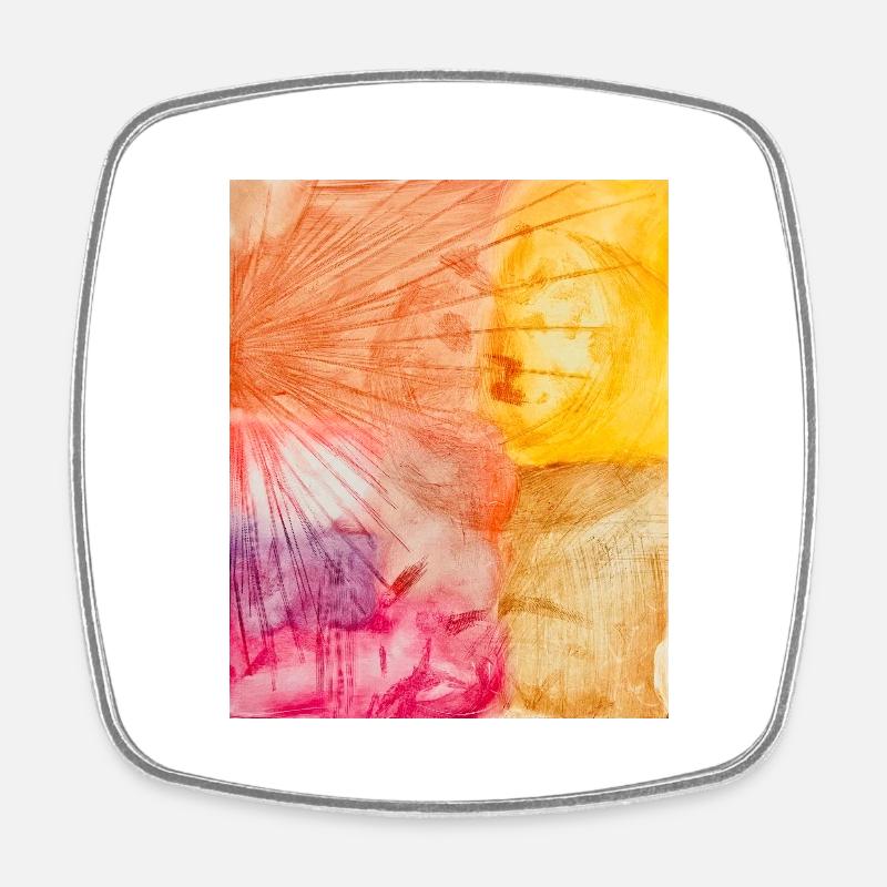 Abstract Art - Square fridge magnet - white