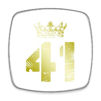 41 Number crown - Square fridge magnet - white - Front