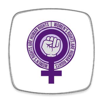 citation féministe sur les droits des femmes - Magnet carré - blanc - Devant