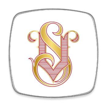 VS logo Red and gold 8 - Viereckiger Kühlschrankmagnet - Weiß - Vorne