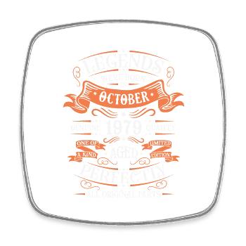 Legends Were Born In October 1979 Gift - Square fridge magnet - white - Front